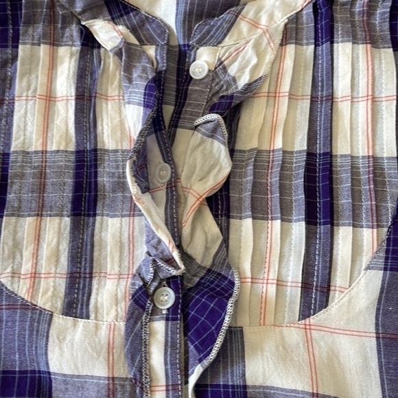 ROXY Plaid Button-Up Shirt in Purple & White Size Medium - Picture 4 of 12